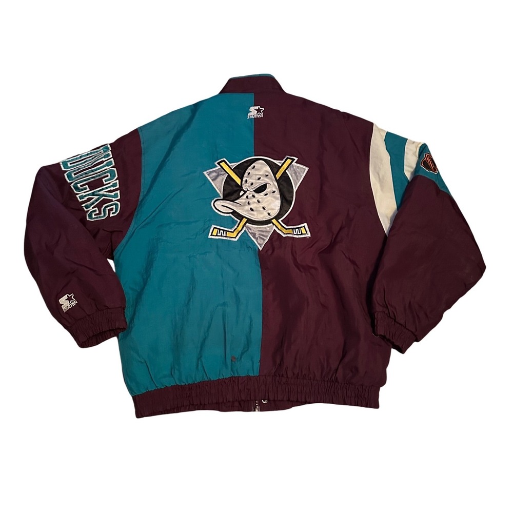 STARTER Teal and Maroon Puffer Jacket